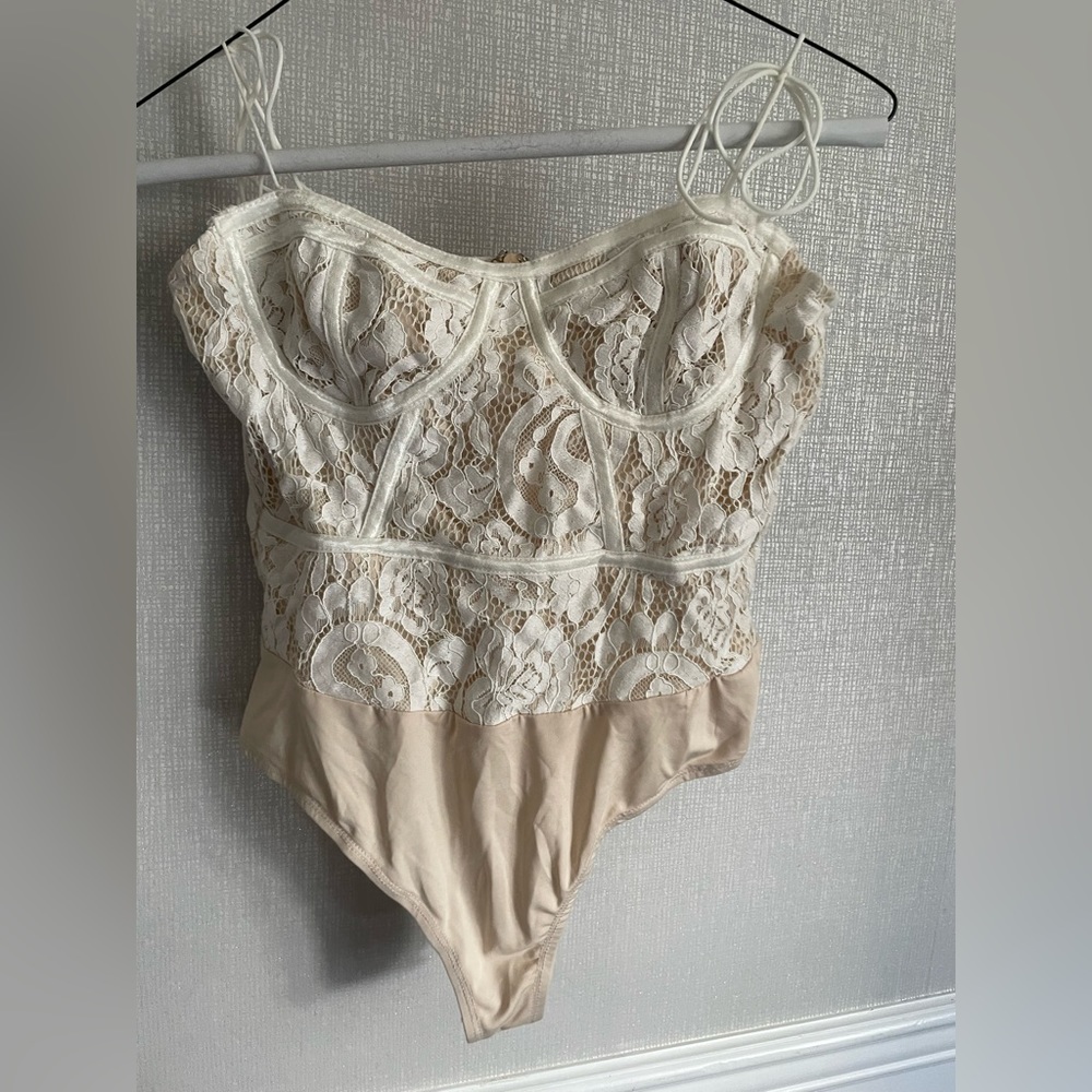 Revolve superdown lace bodysuit.